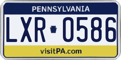 PA license plate LXR0586