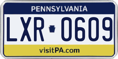 PA license plate LXR0609