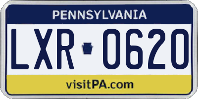 PA license plate LXR0620
