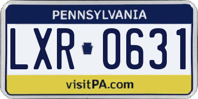 PA license plate LXR0631