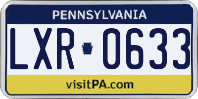 PA license plate LXR0633