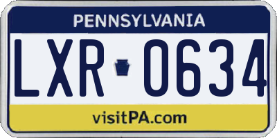 PA license plate LXR0634