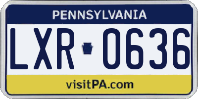 PA license plate LXR0636