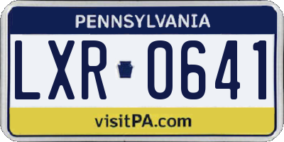 PA license plate LXR0641
