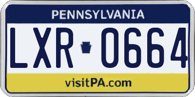 PA license plate LXR0664