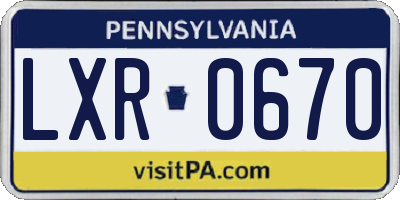PA license plate LXR0670