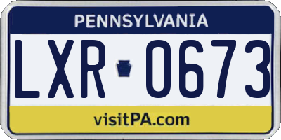 PA license plate LXR0673