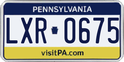 PA license plate LXR0675
