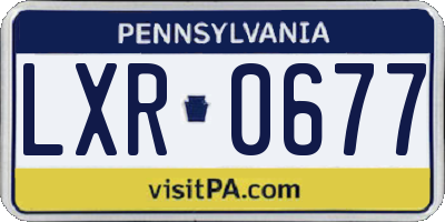 PA license plate LXR0677