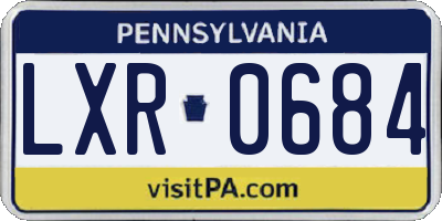 PA license plate LXR0684