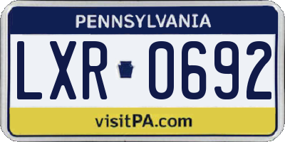 PA license plate LXR0692