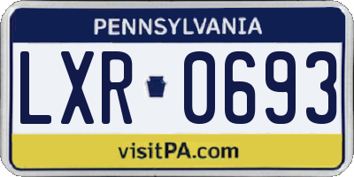 PA license plate LXR0693