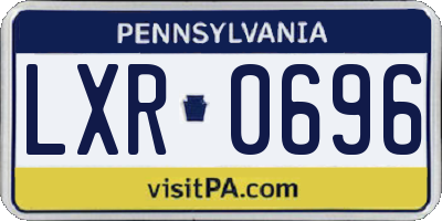 PA license plate LXR0696