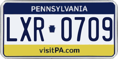 PA license plate LXR0709