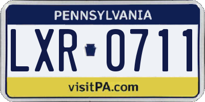 PA license plate LXR0711