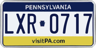 PA license plate LXR0717