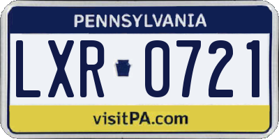 PA license plate LXR0721