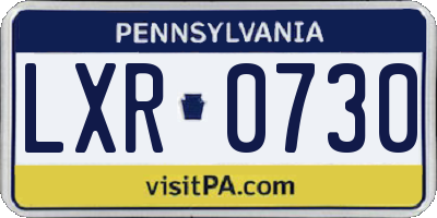 PA license plate LXR0730