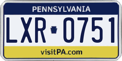 PA license plate LXR0751
