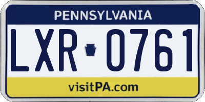 PA license plate LXR0761