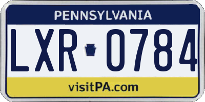 PA license plate LXR0784