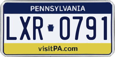 PA license plate LXR0791