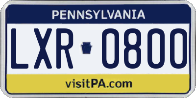 PA license plate LXR0800