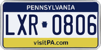 PA license plate LXR0806