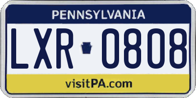 PA license plate LXR0808