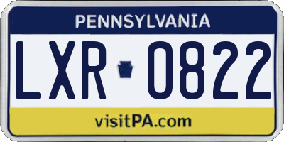 PA license plate LXR0822