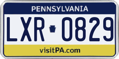 PA license plate LXR0829
