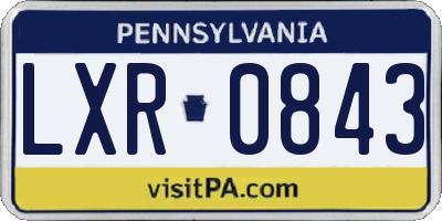 PA license plate LXR0843