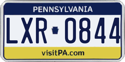 PA license plate LXR0844