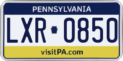 PA license plate LXR0850
