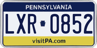 PA license plate LXR0852