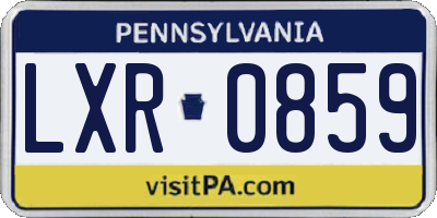 PA license plate LXR0859