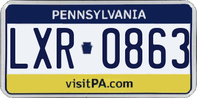 PA license plate LXR0863