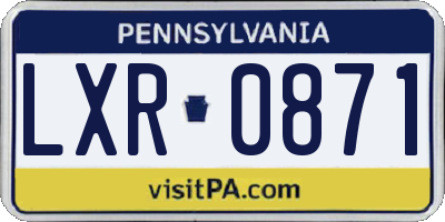 PA license plate LXR0871