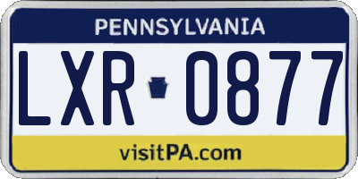 PA license plate LXR0877