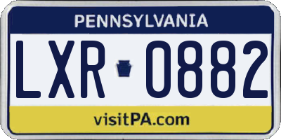 PA license plate LXR0882