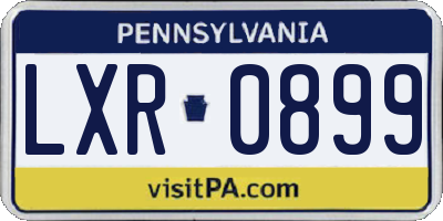 PA license plate LXR0899