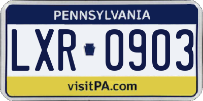 PA license plate LXR0903