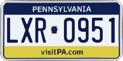 PA license plate LXR0951