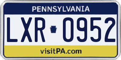 PA license plate LXR0952