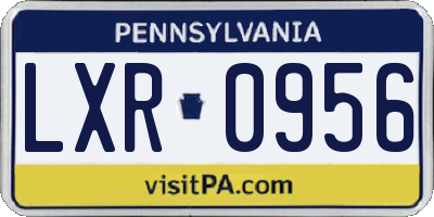 PA license plate LXR0956