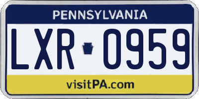 PA license plate LXR0959