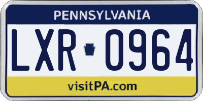 PA license plate LXR0964