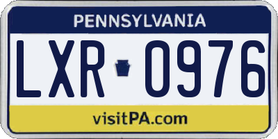 PA license plate LXR0976
