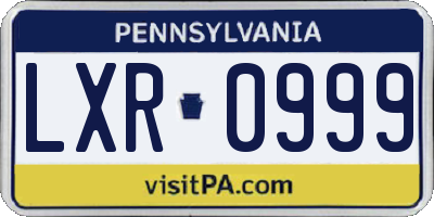 PA license plate LXR0999