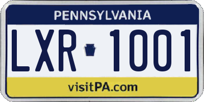 PA license plate LXR1001